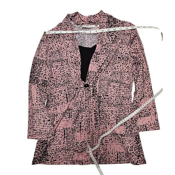 Notations Chic Blouse Abstract Design Pink Black - Picture 8 of 12